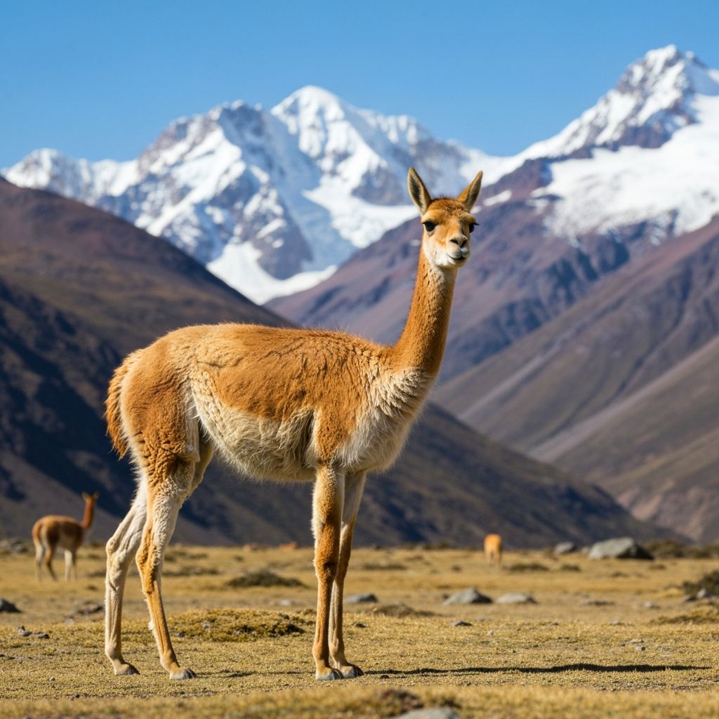 Vicuña, the rare South American camelid whose ultra-fine fleece is used in TIMZsb high-frequency textiles